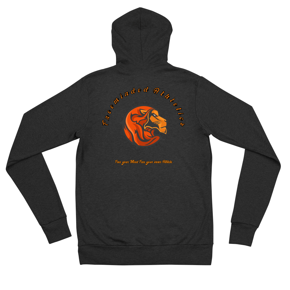 FM Orange Letters Unisex zip hoodie