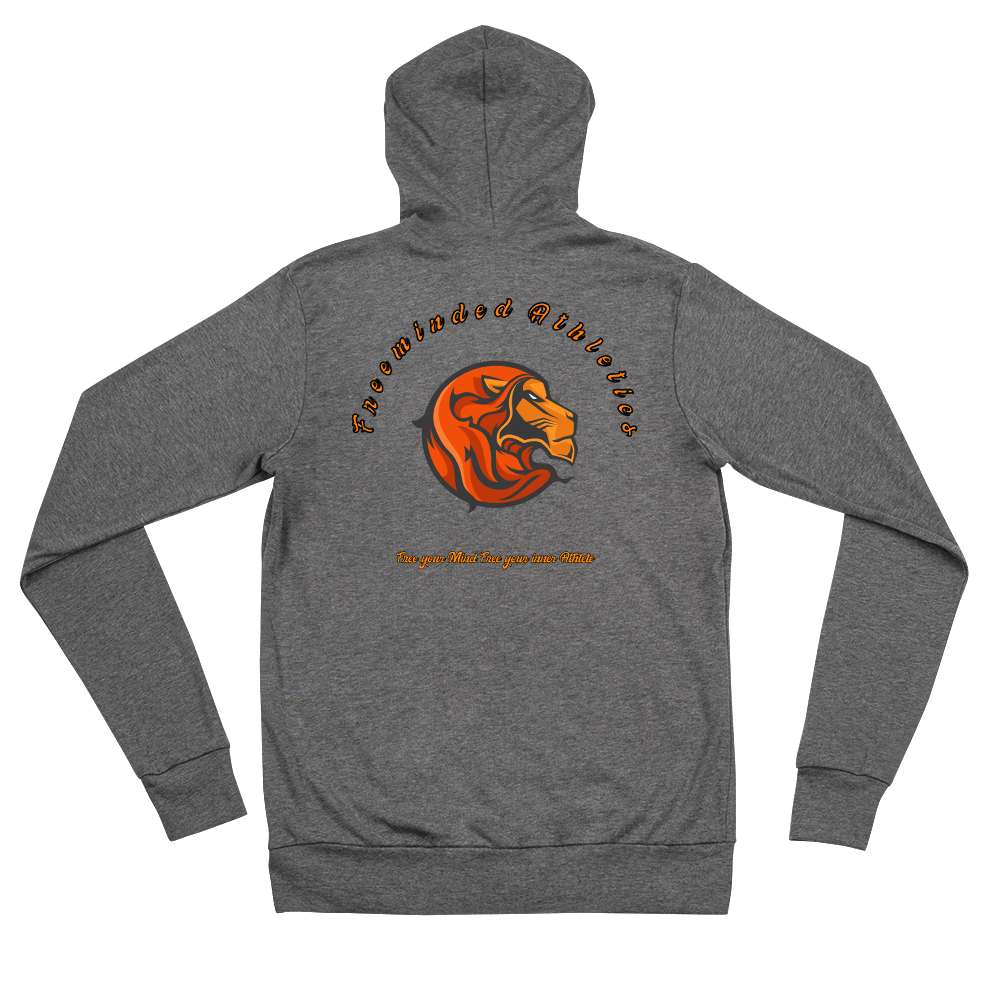 FM Orange Letters Unisex zip hoodie