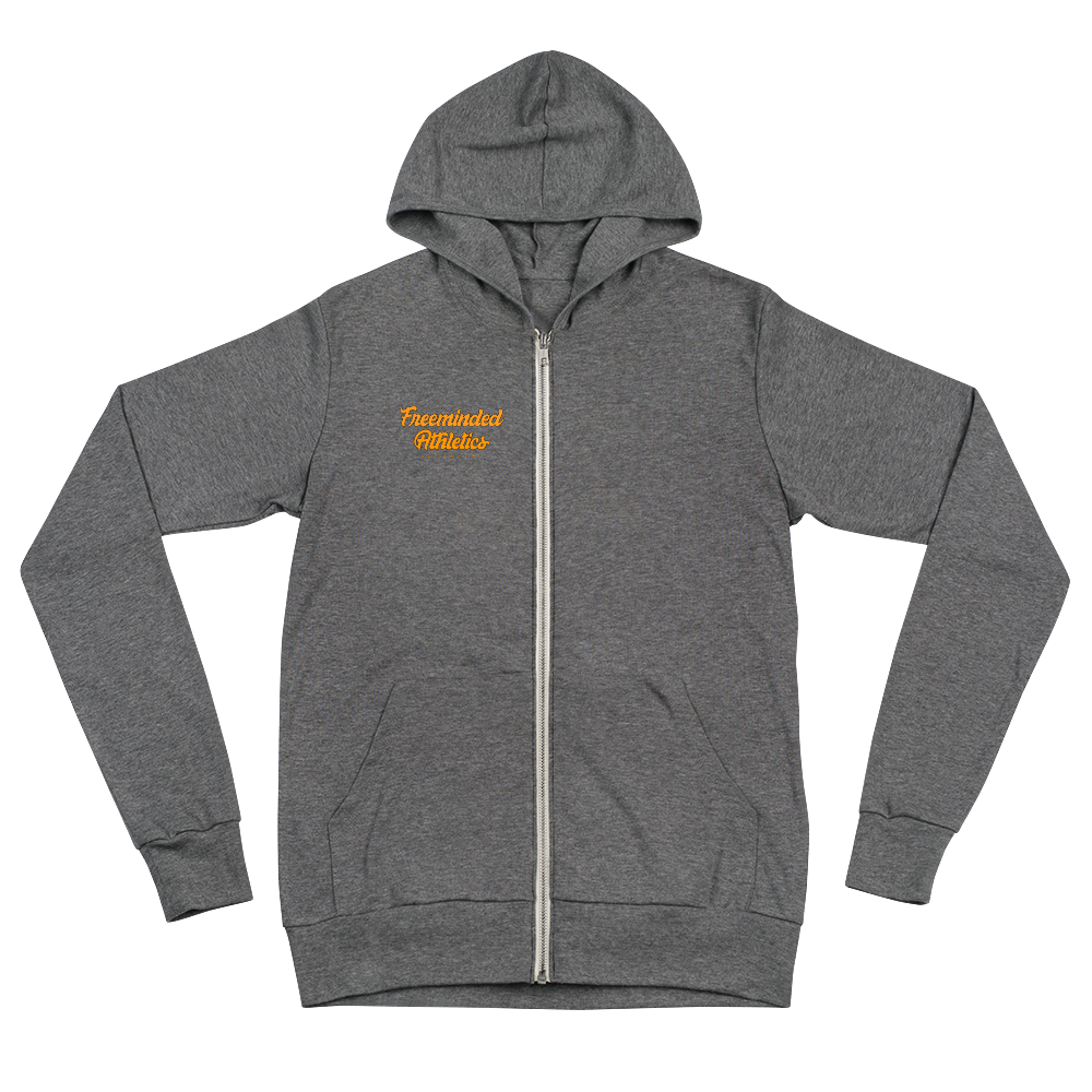 FM Orange Letters Unisex zip hoodie