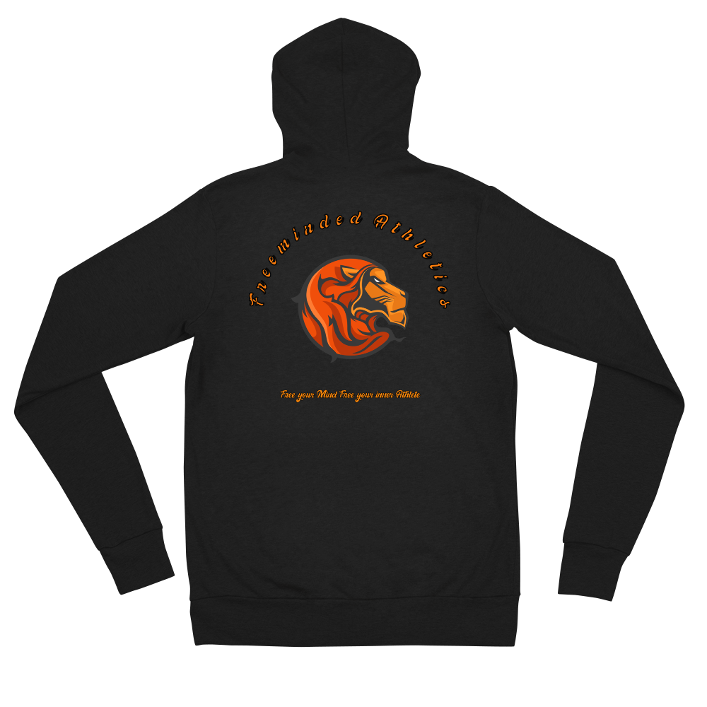 FM Orange Letters Unisex zip hoodie